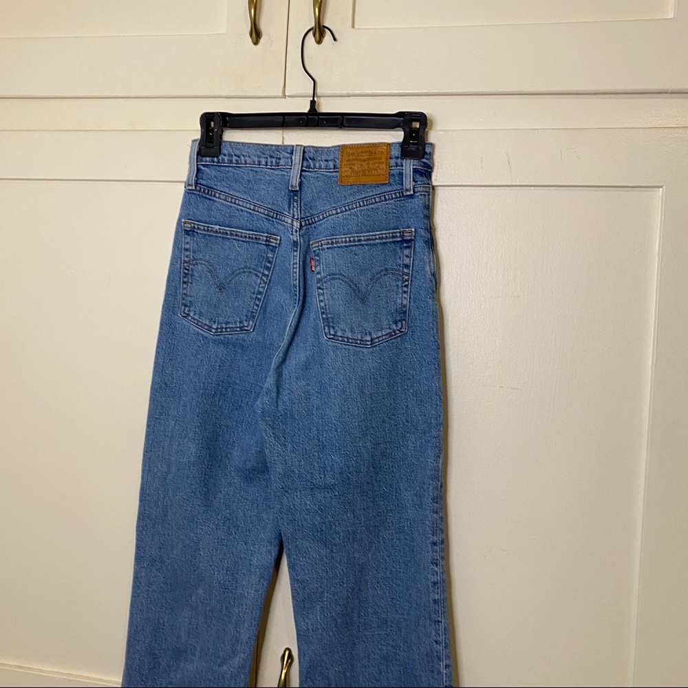 Levi's Ribcage Straight High Rise Light Wash Haters Gonna Hate Jeans 26 - Picture 8 of 10